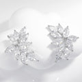 Diamond-shaped Leaf Earrings With Zircon Accents